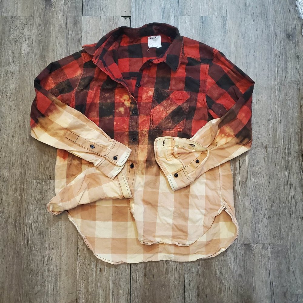 Red & Black Distressed Buffalo Plaid Flannel
